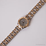 Vintage dos tonos Armitron Fecha reloj | Acero inoxidable de dial gris reloj