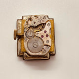 ساعة آرت ديكو 15 روبية ألمانية مطلية بالذهب من خمسينيات القرن الماضي لقطع الغيار والإصلاح - لا تعمل