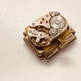 1950S Art Deco 15 Rubis German Gold-Plated reloj Para piezas y reparación, no funciona