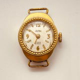 ساعة Aipha Art Deco 17 Rubis مطلية بالذهب لقطع الغيار والإصلاح - لا تعمل