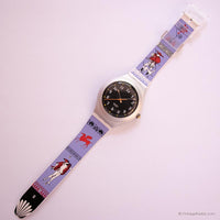Swatch YGS1004 CRACK ALPHABET Uhr | Jahrgang Swatch Ironie groß