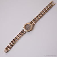 Dial gris vintage Armitron reloj | Elegante fecha de dos tonos reloj para ella