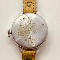 Art Deco base suiza hecha trinchera reloj Para piezas y reparación, no funciona
