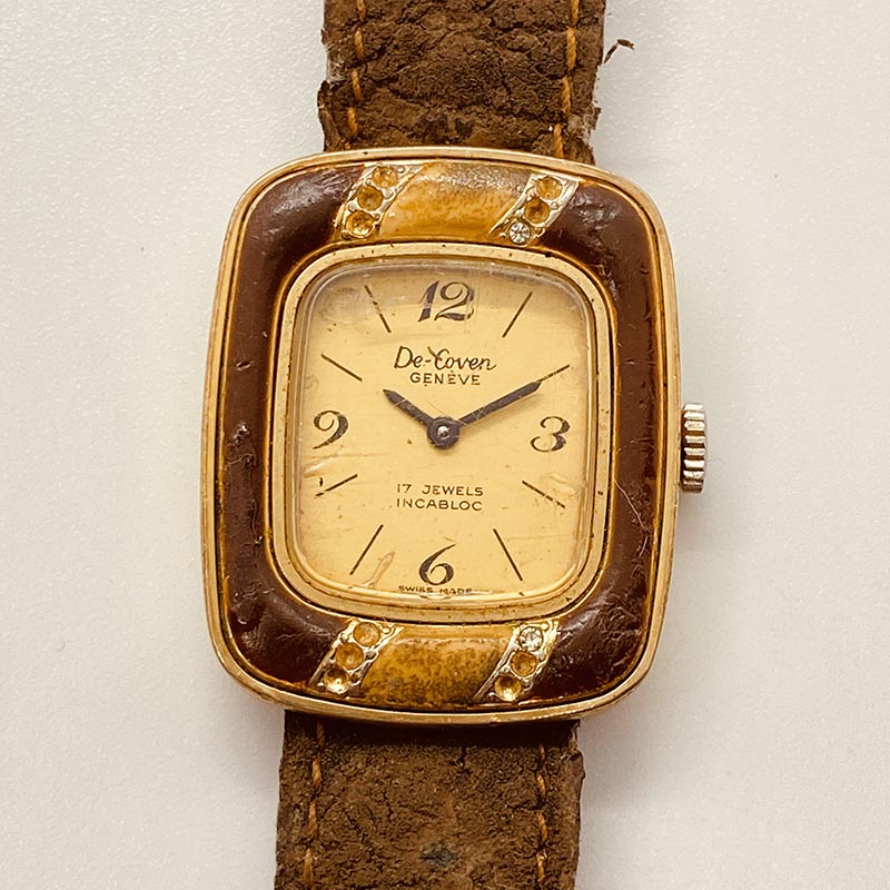 DEーCOVEN SWISS MADE GENEVEセット De Coven Geneve 17 Jewels Swiss Made Watch for Parts