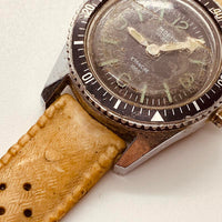 Mortima 17 Jewels Etanche Diver's Style French montre pour les pièces et la réparation - ne fonctionne pas