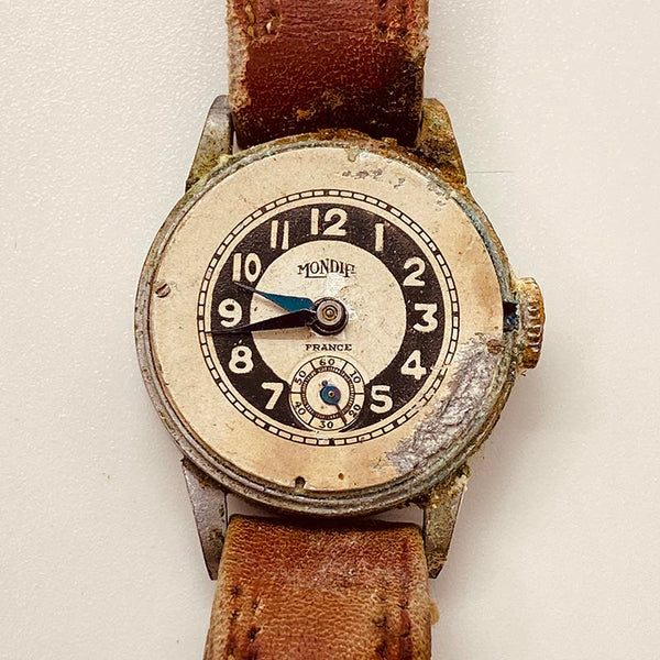 Mondip France 1940 o 50S francés reloj Para piezas y reparación, no funciona