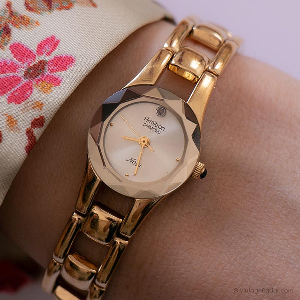 Vintage Armitron Diamond Watch for Ladies | Japan Quartz Dress Watch
