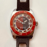 Seltenes rotes Zifferblatt Kelton von Timex Französisch rennen Uhr Für Teile & Reparaturen - nicht funktionieren