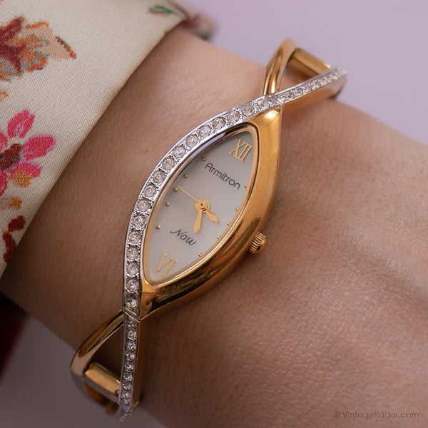 Vintage Slim Armitron Crystal Watch | Luxury Dress Watch for Ladies