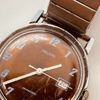 Cadran bordeaux Kelton par Timex Français montre pour les pièces et la réparation - ne fonctionne pas