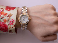 Lujo de dos tonos vintage reloj para mujeres | Armitron Vestido de cristal reloj