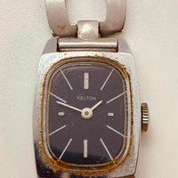 Cadran bleu 1976 Kelton par Timex Français montre pour les pièces et la réparation - ne fonctionne pas