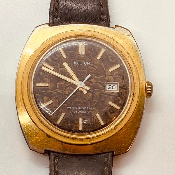 1976 Kelton Automatic Brown Dial by Timex Watch for Parts & Repair - NOT WORKING
