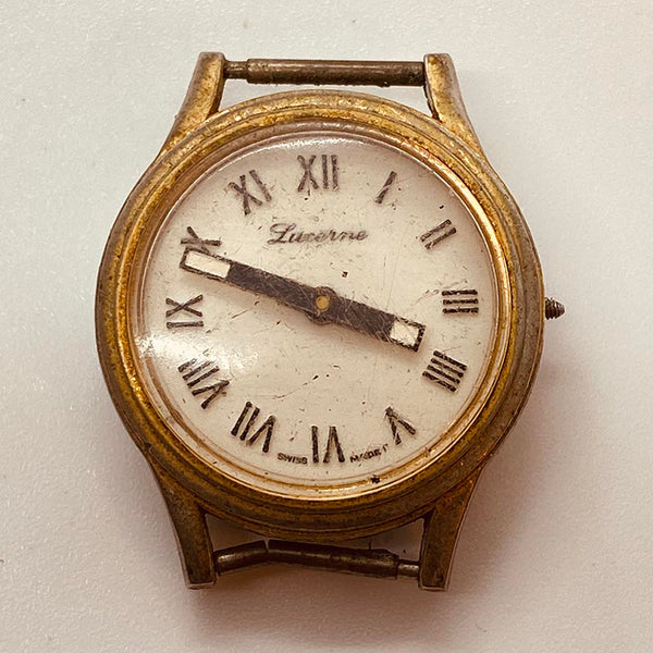 Pequeña Lucerna suiza hecha reloj Para piezas y reparación, no funciona