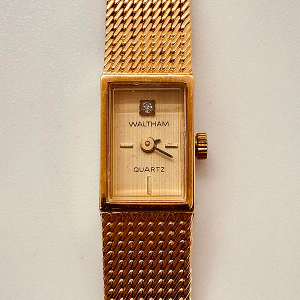 Pequeño rectangular Waltham Cuarzo reloj Para piezas y reparación, no funciona