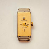 Pequeño rectangular Waltham Cuarzo reloj Para piezas y reparación, no funciona