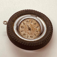 Super Rare Tyre Rubber Wheel Pocket Watch for Parts & Repair - NOT WORKING