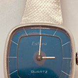 Blue Dial Estima Quartz All Steel Watch for Parts & Repair - NOT WORKING