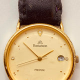 Romanson Prestige Swiss 24k Gold-Plated Watch for Parts & Repair - NOT WORKING