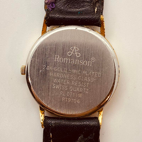 Romanson Prestige Swiss 24k Gold-Plated Watch for Parts & Repair