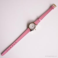 Vintage Chic Timex Uhr für Damen | Runde Zifferblatt Uhr mit rosa Riemen