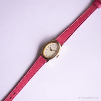 خمر البيضاوي Timex راقب النساء | ساعة أزياء حزام الوردي