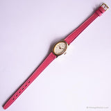 Vintage Oval Timex Uhr für Frauen | Rosa Gurtmode Uhr