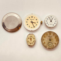 Lot of 4 Mechanical Movements Watches for Parts & Repair - NOT WORKING