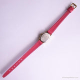 Vintage Oval Timex Uhr für Frauen | Rosa Gurtmode Uhr