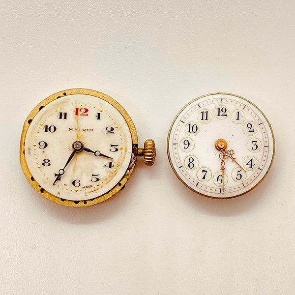 Lotto di 2 orologi art deco degli anni '40 per parti e riparazioni - non funzionano