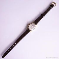Vintage Gold-Ton Timex Uhr für Frauen | Weißes Zifferblatt elegant Uhr