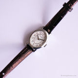 Vintage Timex Quartz Watch for Her | Casual Silver-tone Oval Watch