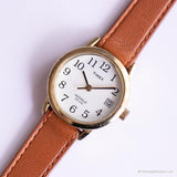 Tone d'or vintage Timex Indiglo montre | Date de cadran ronde montre pour elle