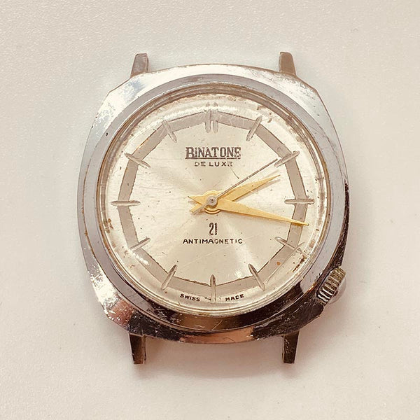 Swiss Made Binatone de Luxe 21 Watch for Parts & Repair - NOT WORKING