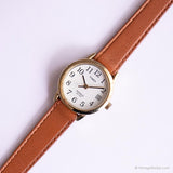 Tono de oro vintage Timex Indiglo reloj | Fecha redonda de dial reloj para ella