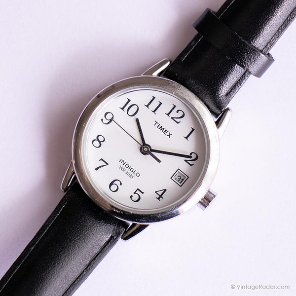 Ancien Timex Bureau indiglo montre | Date d'argent en argent montre pour femme