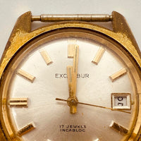 Excalibur 17 Jewels Swiss ha fatto orologio per parti e riparazioni - Non funzionante