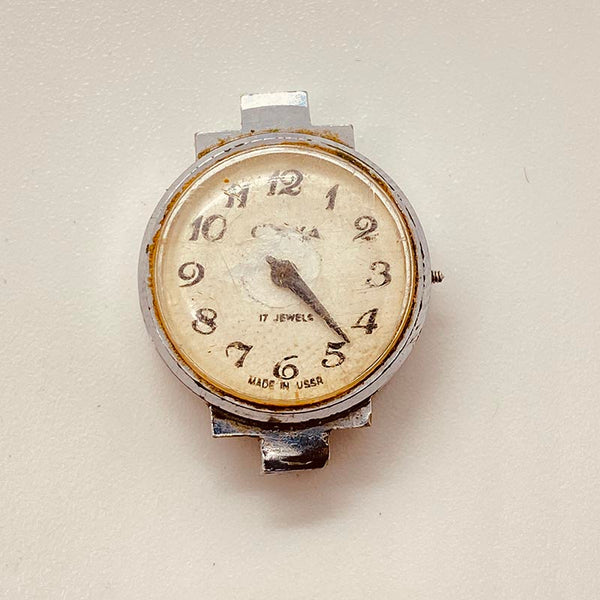 Piccoli 17 gioielli dell'era sovietica orologio per parti e riparazioni - Non funzionante