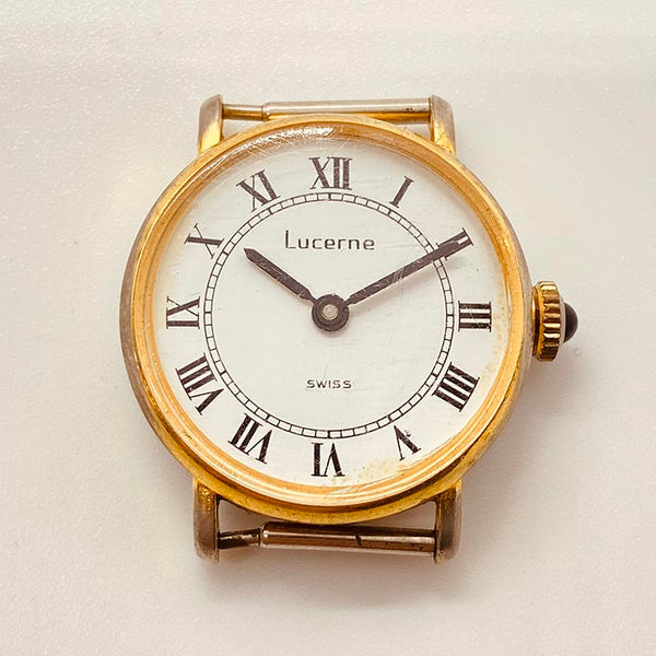 Lucerne Swiss degli anni '70 ha fatto orologio per parti e riparazioni - non funziona