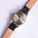 Vintage Gold-Ton Timex Uhr für Frauen | Schwarzes Gurt elegant Uhr