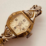 10K Gold Plated Art Deco Lucerne Watch for Parts & Repair - NOT WORKING