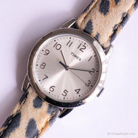 Jahrgang Timex Mode Uhr für Damen | Leopardendruckgurt Uhr