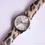 Jahrgang Timex Mode Uhr für Damen | Leopardendruckgurt Uhr