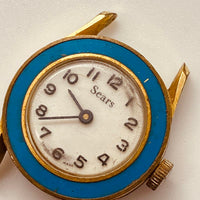 Sears Swiss Made Blue Bezel Watch for Parts & Repair - NOT WORKING