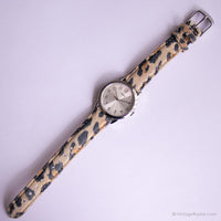 Antiguo Timex Moda reloj para damas | Correa de impresión de leopardo reloj