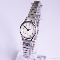 Vintage Timex Quartz Watch for Ladies | Tiny Silver-tone Casual Watch