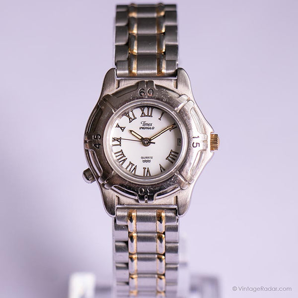 Vintage elegant Timex Indiglo Uhr | Römische Ziffern Stahl Uhr