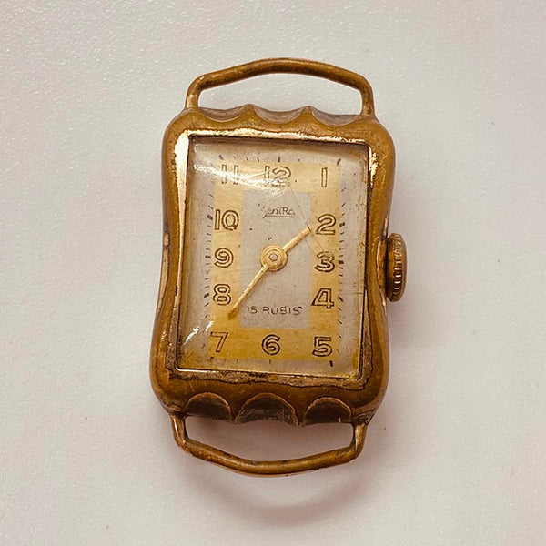 1940 Zentra 15 Rubis Alemán Art Deco reloj Para piezas y reparación, no funciona