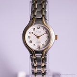 Vintage Two-tone Timex Indiglo Watch | Elegant Date Watch for Women