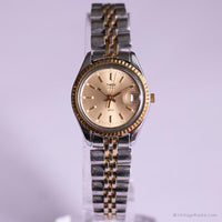 Vintage Two-tone Timex Guarda per lei | Elegante orologio da data in quarzo